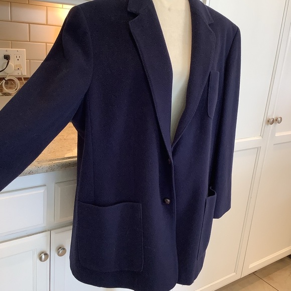 Ralph Lauren Navy Blue Wool & Cashmere Coat Size 20W - Picture 2 of 7